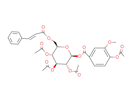 <i>O</i><sup>1</sup>-(4-Acetoxy-3-methoxy-benzoyl)-<i>O</i><sup>2</sup>,<i>O</i><sup>3</sup>,<i>O</i><sup>4</sup>-triacetyl-<i>O</i><sup>6</sup>-<i>trans</i>-cinnamoyl-β-D-glucopyranose