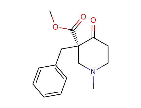 Molecular Structure of 144564-24-9 (3-Piperidinecarboxylic acid, 1-methyl-4-oxo-3-(phenylmethyl)-, methyl
ester, (R)-)