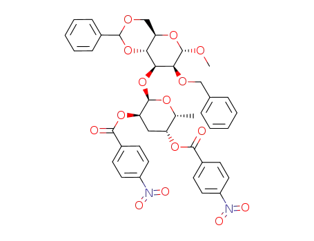 methyl 2-O-benzyl-4,6-O-benzylidene-3-O-(3,6-dideoxy-2,4-di-O-p-nitrobenzoyl-α-D-xylo-hexopyranosyl)-α-D-mannopyranoside