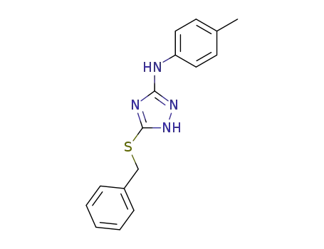 Molecular Structure of 4288-96-4 ((5-benzylsulfanyl-1<i>H</i>-[1,2,4]triazol-3-yl)-<i>p</i>-tolyl-amine)