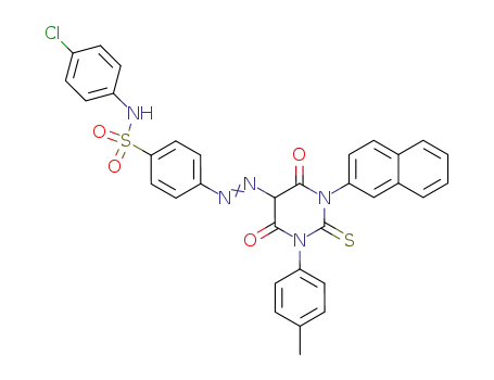 1,3-dihydro-5-<N<sup>1</sup>-(p-chlorophenyl)-p-sulphamylbenzeneazo>-1-(2'-naphthyl)-3-(p-tolyl)-2-thioxo-2H,5H-pyrimidine-4,6-dione