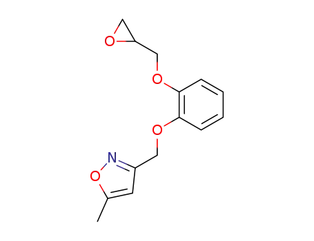 Molecular Structure of 90288-61-2 (Isoxazole, 5-methyl-3-[[2-(oxiranylmethoxy)phenoxy]methyl]-)