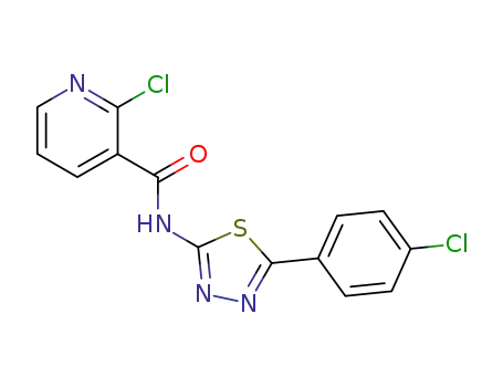 Molecular Structure of 109321-42-8 (2-Chloro-N-[5-(4-chloro-phenyl)-[1,3,4]thiadiazol-2-yl]-nicotinamide)