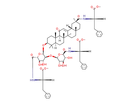 L-Phenylanine, N-(1-O-((3-beta,20-beta)-29-((2-methoxy-2-oxo-1-(phenylmethyl)ethyl)amino)-11,29-dioxoolean-12-en-3-yl)-2-O-(N-(2-methoxy-2-oxo-1-(phenylmethyl)ethyl)-beta-D-glucopyranuronamidosyl)-alpha-D-glucopyranuronoyl)-, methyl ester, (S-(R*,R*))-