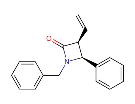Molecular Structure of 89368-02-5 (2-Azetidinone, 3-ethenyl-4-phenyl-1-(phenylmethyl)-, cis-)