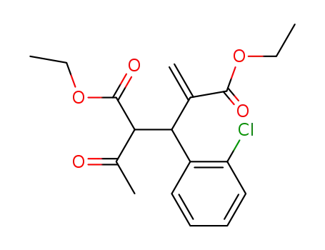 Molecular Structure of 88039-68-3 (Pentanedioic acid, 2-acetyl-3-(2-chlorophenyl)-4-methylene-, diethyl
ester)