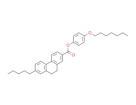 Molecular Structure of 81990-75-2 (7-Pentyl-9,10-dihydro-phenanthrene-2-carboxylic acid 4-heptyloxy-phenyl ester)