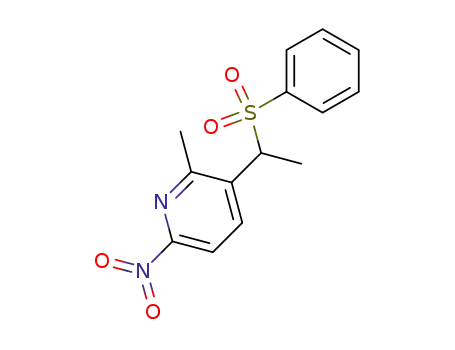 Molecular Structure of 88912-71-4 (Pyridine, 2-methyl-6-nitro-3-[1-(phenylsulfonyl)ethyl]-)