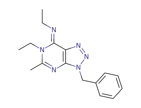 Ethanamine,
N-[6-ethyl-3,6-dihydro-5-methyl-3-(phenylmethyl)-7H-1,2,3-triazolo[4,5-d
]pyrimidin-7-ylidene]-