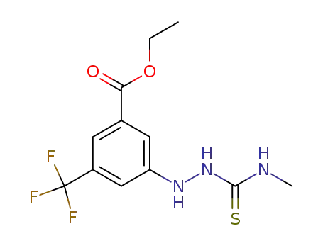 Molecular Structure of 96406-94-9 (Benzoic acid,
3-[2-[(methylamino)thioxomethyl]hydrazino]-5-(trifluoromethyl)-, ethyl
ester)