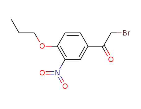 Molecular Structure of 65447-47-4 (Ethanone, 2-bromo-1-(3-nitro-4-propoxyphenyl)-)