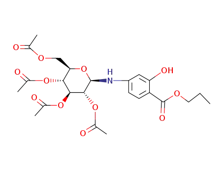 2-hydroxy-4-(tetra-<i>O</i>-acetyl-β-D-glucopyranosylamino)-benzoic acid propyl ester