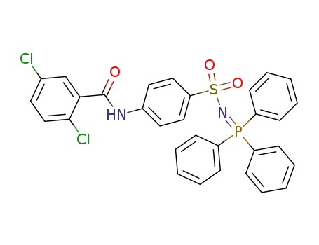 Molecular Structure of 89564-78-3 (Benzamide,
2,5-dichloro-N-[4-[[(triphenylphosphoranylidene)amino]sulfonyl]phenyl]-)
