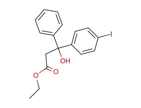 Molecular Structure of 857816-20-7 (3-hydroxy-3-(4-iodo-phenyl)-3-phenyl-propionic acid ethyl ester)
