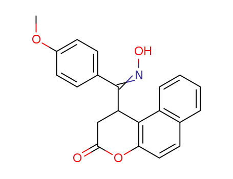 Molecular Structure of 135300-86-6 (3H-Naphtho[2,1-b]pyran-3-one,
1,2-dihydro-1-[(hydroxyimino)(4-methoxyphenyl)methyl]-)