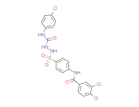 Molecular Structure of 89565-05-9 (Benzenesulfonic acid, 4-[(3,4-dichlorobenzoyl)amino]-,
2-[[(4-chlorophenyl)amino]carbonyl]hydrazide)