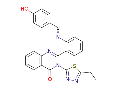 3-(5-Ethyl-[1,3,4]thiadiazol-2-yl)-2-(2-{[1-(4-hydroxy-phenyl)-meth-(Z)-ylidene]-amino}-phenyl)-3H-quinazolin-4-one