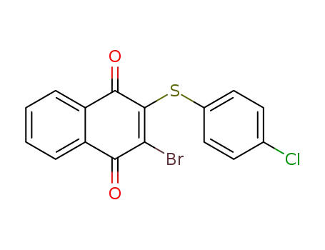Molecular Structure of 89478-06-8 (1,4-Naphthalenedione, 2-bromo-3-[(4-chlorophenyl)thio]-)