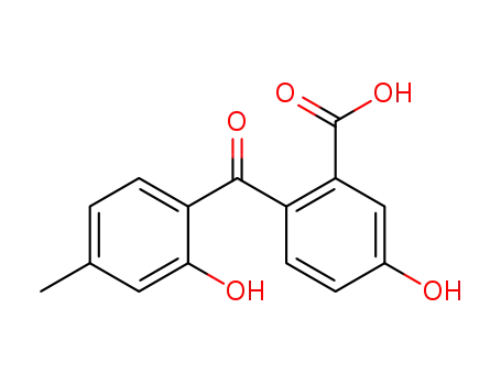Molecular Structure of 860597-06-4 (5-hydroxy-2-(2-hydroxy-4-methyl-benzoyl)-benzoic acid)