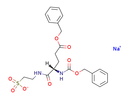 Molecular Structure of 119292-37-4 (Sodium; 2-((S)-4-benzyloxycarbonyl-2-benzyloxycarbonylamino-butyrylamino)-ethanesulfonate)
