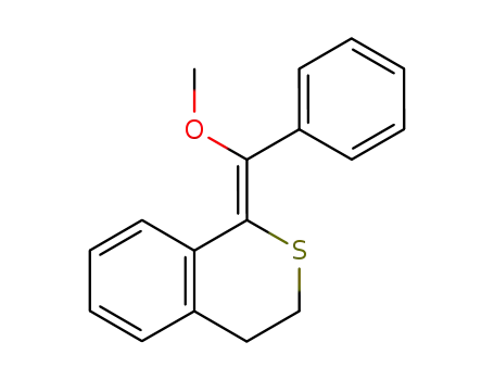 Molecular Structure of 89805-89-0 (1H-2-Benzothiopyran, 3,4-dihydro-1-(methoxyphenylmethylene)-, (E)-)