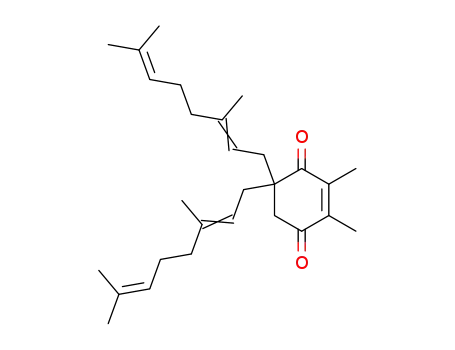 Molecular Structure of 137554-03-1 (2,3-dimethyl-5,5-di(3,7-dimethylocta-2,6-dienyl)cyclohex-2-ene-1,4-dione)