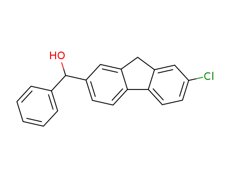 Molecular Structure of 63242-18-2 (9H-Fluorene-2-methanol, 7-chloro-a-phenyl-)