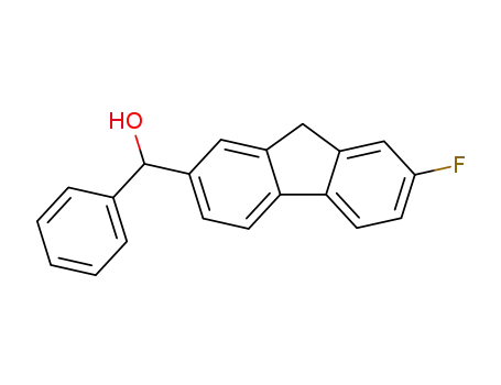Molecular Structure of 63242-20-6 (9H-Fluorene-2-methanol, 7-fluoro-a-phenyl-)