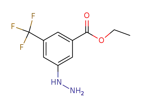 Molecular Structure of 96406-92-7 (Benzoic acid, 3-hydrazino-5-(trifluoromethyl)-, ethyl ester)