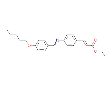 Molecular Structure of 74230-17-4 (4-(4-pentyloxy-benzylidenamino)-<i>trans</i>-cinnamic acid ethyl ester)