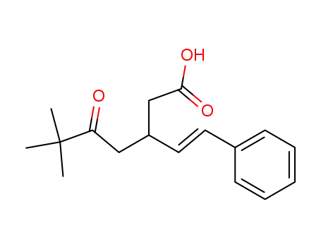 Molecular Structure of 101604-50-6 ((+/-)-3-(3,3-dimethyl-2-oxo-butyl)-5<i>t</i>-phenyl-pent-4-enoic acid)