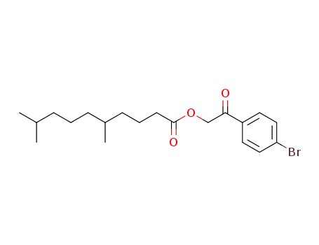 Molecular Structure of 102465-49-6 (5,9-dimethyl-decanoic acid-(4-bromo-phenacyl ester))
