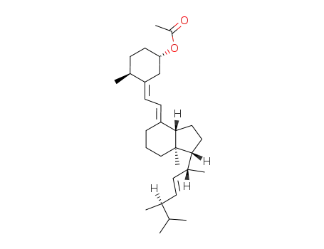 Molecular Structure of 71045-54-0 ((3<i>S</i>,5<i>E</i>,7<i>E</i>,10<i>S</i>)-3-acetoxy-9,10-seco-ergosta-5,7,22<i>t</i>-triene)