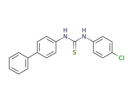 Molecular Structure of 101894-73-9 (<i>N</i>-biphenyl-4-yl-<i>N'</i>-(4-chloro-phenyl)-thiourea)
