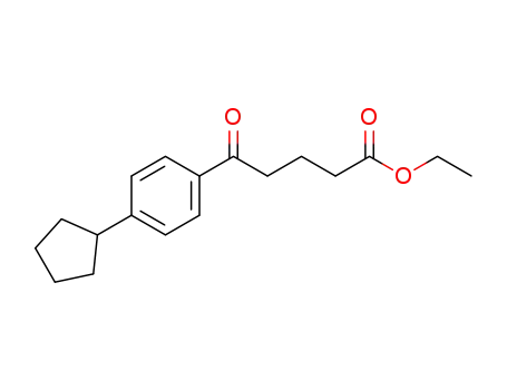 Molecular Structure of 858814-74-1 (5-(4-cyclopentyl-phenyl)-5-oxo-valeric acid ethyl ester)