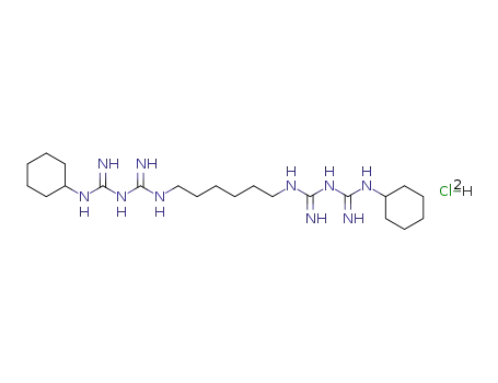 Molecular Structure of 50765-39-4 (5,5'-dicyclohexyl-1,1'-hexanediyl-bis-biguanide; dihydrochloride)