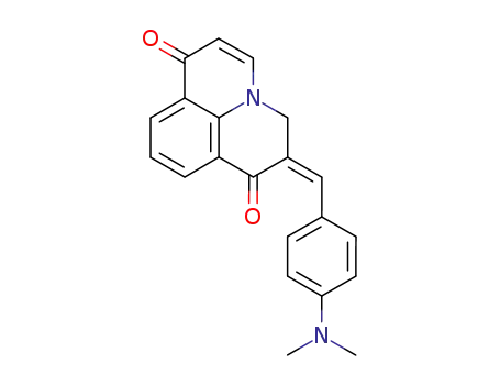 Molecular Structure of 112376-48-4 (2-(4-dimethylamino-benzylidene)-2,3-dihydro-pyrido[3,2,1-<i>ij</i>]quinoline-1,7-dione)