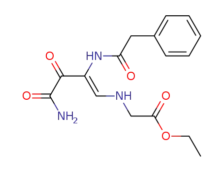 Molecular Structure of 132624-66-9 (<i>N</i>-[2-aminooxalyl-2-(2-phenyl-acetylamino)-vinyl]-glycine ethyl ester)