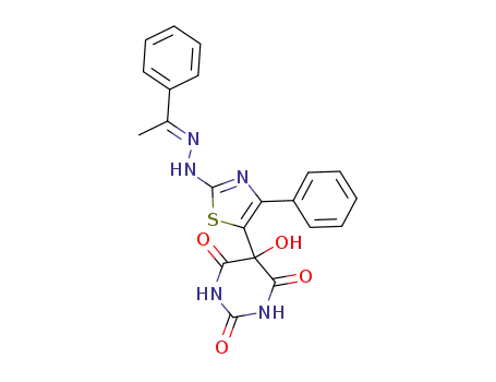 5-hydroxy-5-[4-phenyl-2-(1-phenyl-ethylLiDenehydrazino)-thiazol-5-yl]-barbituric acid