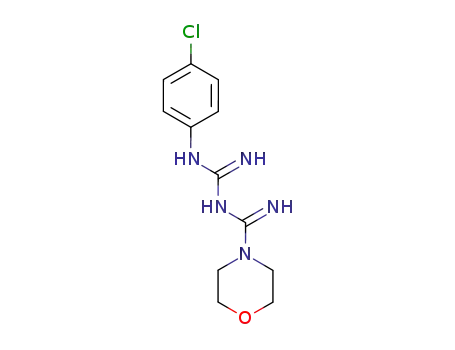 Molecular Structure of 18413-33-7 (<i>N</i>-(4-chloro-phenyl)-<i>N</i>'-(morpholine-4-carboximidoyl)-guanidine)