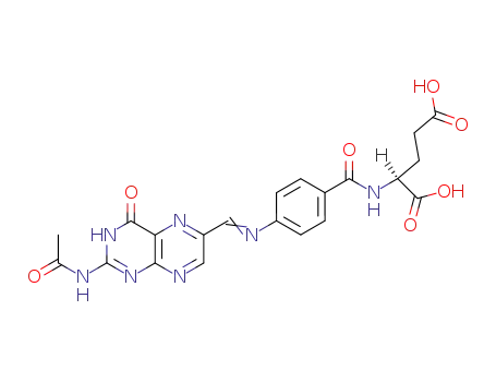 Molecular Structure of 119187-38-1 (<i>N</i>-{4-[(2-acetylamino-4-oxo-3,4-dihydro-pteridin-6-ylmethylen)-amino]-benzoyl}-L-glutamic acid)