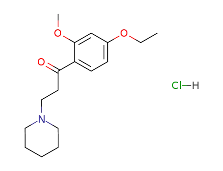 Molecular Structure of 101867-04-3 (1-(4-ethoxy-2-methoxy-phenyl)-3-piperidino-propan-1-one; hydrochloride)