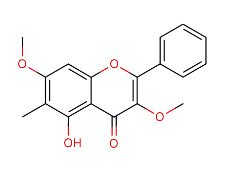 Molecular Structure of 727381-61-5 (5-hydroxy-3,7-dimethoxy-6-methyl-2-phenyl-chromen-4-one)