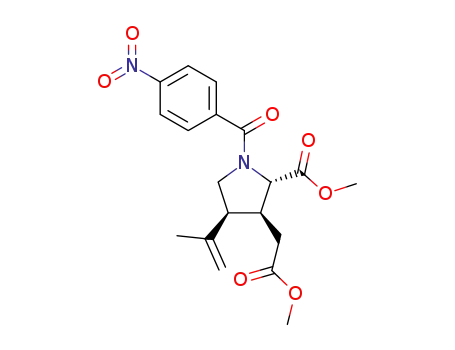 Molecular Structure of 102160-83-8 ([(3<i>S</i>)-4<i>c</i>-isopropenyl-2<i>t</i>-methoxycarbonyl-1-(4-nitro-benzoyl)-pyrrolidin-3<i>r</i>-yl]-acetic acid methyl ester)