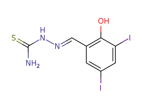 Molecular Structure of 88070-27-3 (Hydrazinecarbothioamide, 2-[(2-hydroxy-3,5-diiodophenyl)methylene]-)