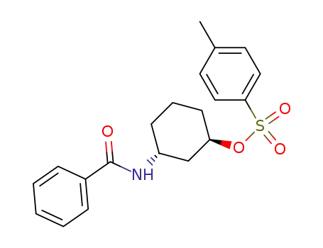Molecular Structure of 112948-62-6 ((+/-)-<i>trans</i>-1-benzoylamino-3-(toluene-4-sulfonyloxy)-cyclohexane)