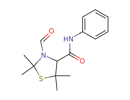 Molecular Structure of 101496-50-8 (3-formyl-2,2,5,5-tetramethyl-thiazolidine-4-carboxylic acid anilide)