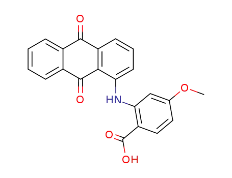 Molecular Structure of 872279-05-5 (2-(9,10-dioxo-9,10-dihydro-[1]anthrylamino)-4-methoxy-benzoic acid)