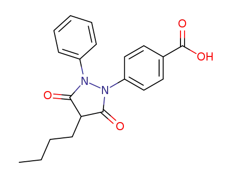 Molecular Structure of 102317-06-6 (4-(4-butyl-3,5-dioxo-2-phenyl-pyrazolidin-1-yl)-benzoic acid)