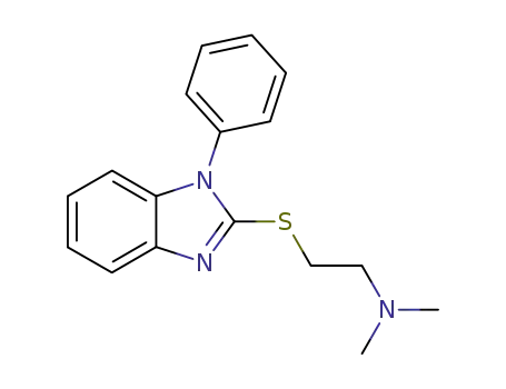 Molecular Structure of 93730-91-7 (dimethyl-[2-(1-phenyl-1<i>H</i>-benzoimidazol-2-ylsulfanyl)-ethyl]-amine)